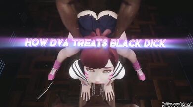 Sexy Overwatch heroine D.va gets black and blue in rough anal sex scene