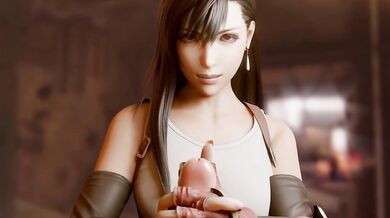 BulgingS gets a Steamy Tifa Handjob