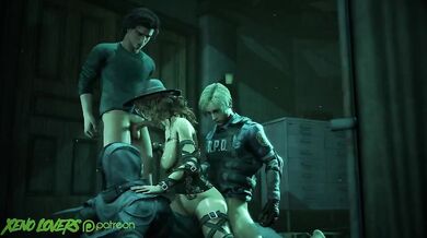 Leon x Mikaela x Ghostface x Steve Group Sex Orgy (Dead by Daylight)