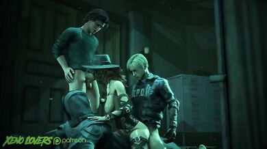 Leon x Mikaela x Ghostface x Steve Group Sex Orgy (Dead by Daylight)