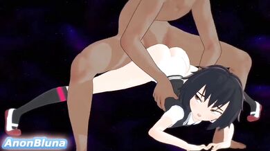 The Exotic Encounter of Peni Parker and Anonbluna in the Mystical Landscape