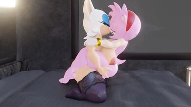 The Lesbian Love of Rouge and Amy Explored in This Steamy Hentai Porn Video.