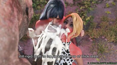 Nasty Monster Fucks Hinata and Tsunade in Part 3: Their Love for His Huge Cock