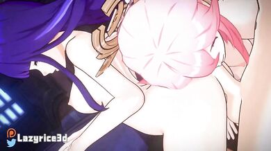 - Banging Two Anime Characters at Once: Yae Miko and Raiden Edition