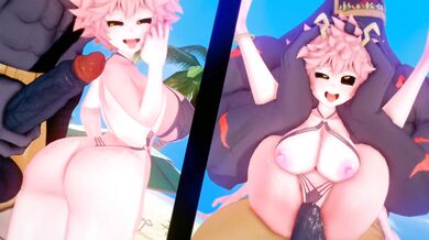 One-night stand turns into a morning delight for Mina Ashido as she gets dominated and fucked senseless by Nomu in a full nelson position.