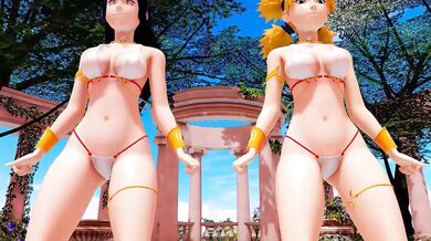 Hinata and Temari's Pussy Dance Showdown!