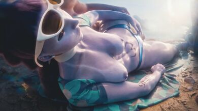 Beach Bummer: Widowmaker's Third Shore Trip with Nude Cream-filled Action [No WM]