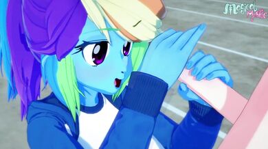 Rainbow Dash Gives Your Dick a Handjob, Then You Cum All Over Her Magical Body!