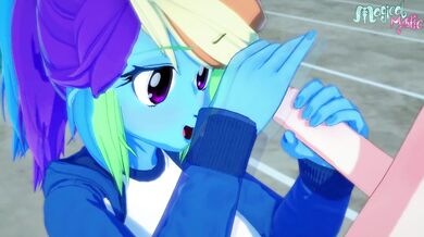 Rainbow Dash Gives Your Dick a Handjob, Then You Cum All Over Her Magical Body!
