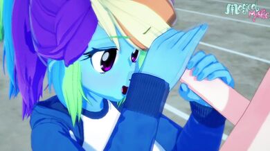 Rainbow Dash Gives Your Dick a Handjob, Then You Cum All Over Her Magical Body!