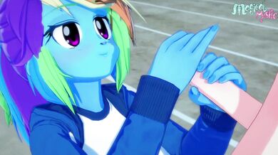 Rainbow Dash Gives Your Dick a Handjob, Then You Cum All Over Her Magical Body!