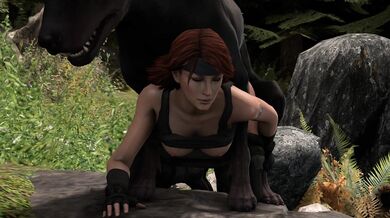 The Lusty Labrador: Meryl getting pounded by Artorias the Hound