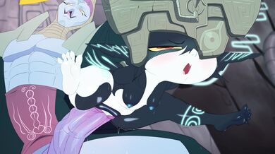 Midna and X, two powerful entities from the Legend of Zelda series, engage in a steamy intergalactic orgy with the malevolent Lord Zant.