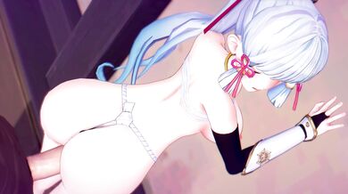 Jizzing on Ayaka's Face