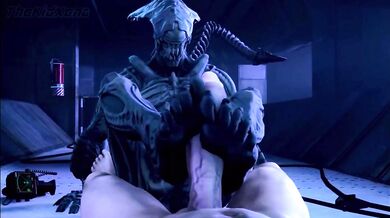 'Buxom babe's extraterrestrial sexcapade with an intergalactic dick-diver'