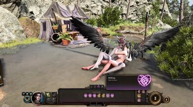 Caught in the act between a horny monster and a seductive sorceress.