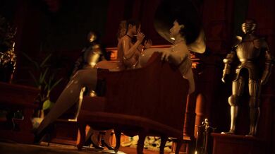 'Lustful Lesbians Licking Lingerie-Wrapped Tits( Claire and Dimitrescu): Boobjob 2 ' 'Bonus Angle[AmateurSFM]'