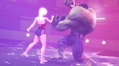 Galactic Destruction: A Slut Obliterates The Hulk's Balls!