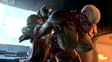 - Hell Knight ravaged by the DoomSlayer's sword