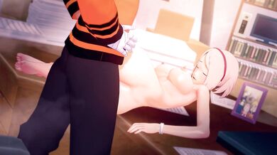 Naruto's Sneaky Sex with Sakura from the Side