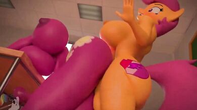 Slutty Scootaloo Gets A+ from Sexy MILF Principal Cheerilee!