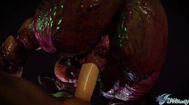 Thrusting doomslayer dick into tight Baron's ass