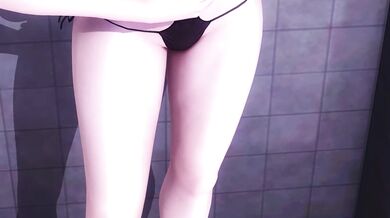 Wet and Naked Nyotengu in the Shower (Dead or Alive)