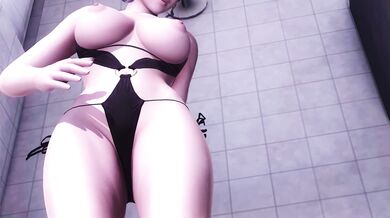 Wet and Naked Nyotengu in the Shower (Dead or Alive)