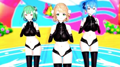 Tight & Wet Rubber Lesbians in Latex Bondage Slaves 4K