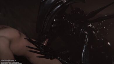 An Alien Sperm Swallowing Session with a Horny Dragon