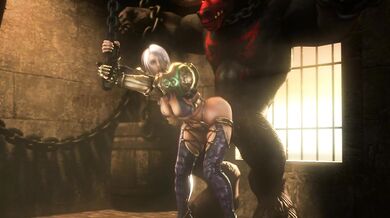 Bull minotaur breeds Ivy Valentine from behind while she's restrained [Noname55]