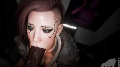 Big Black Cock Dominates V in Night City [Regina3D]