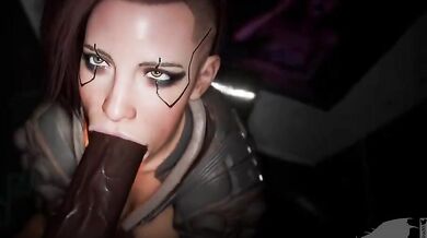 Big Black Cock Dominates V in Night City [Regina3D]
