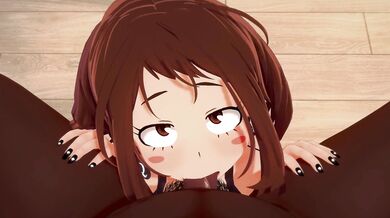 The hottie Ochako and Uraraka are sucking on the BBC like there’s no tomorrow!