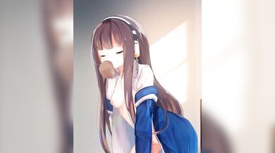 Azur Lane(?) Blowjob: A sailor in the Royal Navy receives a blowjob from his subordinate while on board their ship.