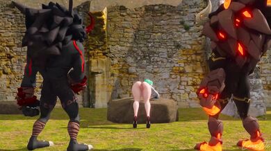 Genshin Impact: A Boss Threesome Hentai Experience with Dark Green Hair