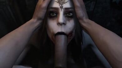 Daniela Dimitrescu Gets Her Throat Fucked by Akashima's Cock