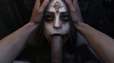 Daniela Dimitrescu Gets Her Throat Fucked by Akashima's Cock