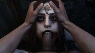 Daniela Dimitrescu Gets Her Throat Fucked by Akashima's Cock