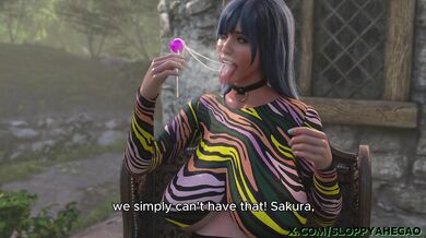 Sakura and Pregnant Hinata Suck and Fuck the Ugly Monster's Dick and Ass