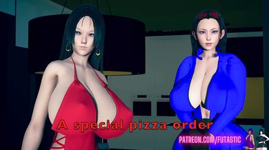 Horny Futanari Boa Hancock's Pizza Boy Fuckfest [Shemale on Male]