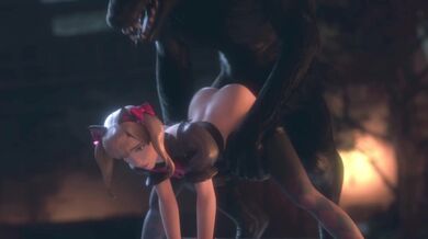 Hentai Porn: Rekin3D D.va and Black Cat get it on with a Werewolf (1080p60)