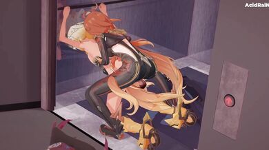 Futa Rider Masturbates with a Giant Dick, and Then Gets Fucked by an Older Man in the Forest [BGM: Genshin Impact]