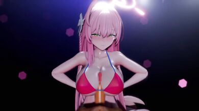 Hanako's Double-Splashing Swimsuit Paizuri.