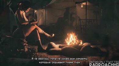 Tomb Raider's Lara Croft: Russian Subbed Fuckfest with a Rad Roach