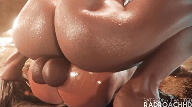 Tomb Raider's Lara Croft: Russian Subbed Fuckfest with a Rad Roach