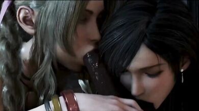 Three Ways with Aeris and Tifa Make Barrett's Day [Tehee3D]