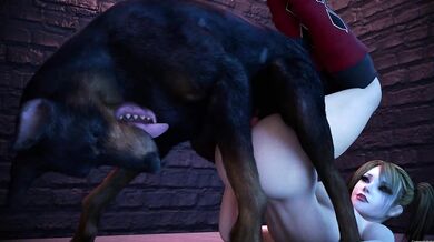 'Harley Quinn gets banged by a dog while dressed as Suicide Squad's Deadshot'