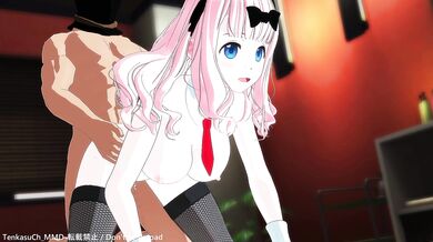 Doggy Style with a Rabbit: Anime-Style MMD Sexy Time with Chika Fujiwara