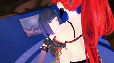 Yinlin's Futanari Body Swap with Yelan: No Audible Sounds